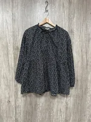 SM2 サマンサモスモス 花柄フリルカラーブラウス ブラウス シャツ sizeF/白ｘ黒 ■◇ レディース