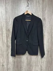 UNITED ARROWS ユナイテッドアローズ ストライプ オフィスカジュアル フォーマル テーラード ジャケット size40/黒 ■■ レディース