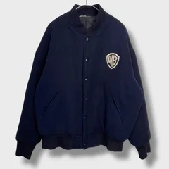 ☆90ｓ☆ルーニーテューンズ☆ウールスタジャン☆ワーナーブラザーズ☆ブルゾン☆キャラ☆刺繍☆ネイビー☆XL相当☆B26M