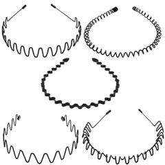 黒 シンプル 滑り止め 前髪 くし付き 固定 ヘアバンド波型 しっかり オシャレ 【3/5つタイプ・痛くない・防錆メッキ】スプリング 髪飾り メンズ 洗顔 3/5本セット レディース カチューシャ 男女兼用
