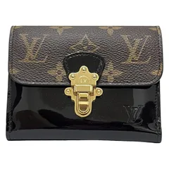 LOUIS VUITTON(ルイヴィトン) 3つ折り財布 モノグラムヴェルニ ポルトフォイユチェリーウッドコンパクト M61912 ノワール レザー、牛革