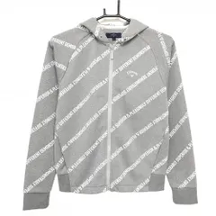 【超美品】キャロウェイ ジップパーカー グレー×白 斜めロゴ総柄  レディース M ゴルフウェア Callaway