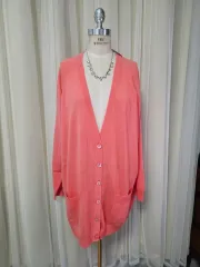 オータムカシミア ピンク色 カシミア カーディガン