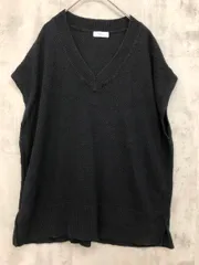 SHIPS any シップス リネン混 フレンチスリーブ Vネック ニット ベスト sizeF/黒  ■■ レディース
