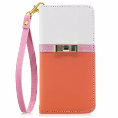 iPhone12ProMax 手帳型ケース カバー バイカラー リボン ベルトなし ハンドストラップ付き レザー 合皮 かわいい おしゃれ ミラー付き マグネット開閉 カード収納 スタンド