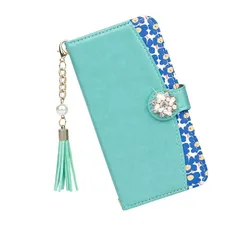 iPhone12ProMax 手帳ケース ケース カバー 保護 ストラップ付き ポケット付き カード収納 スタンド機能 レザー調 合皮 花 花柄 フラワー 北欧 ラインストーン キラキラ 可愛い テール