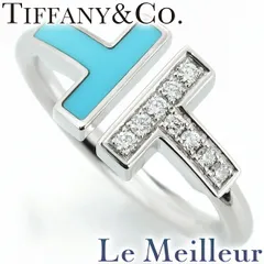 ティファニー TIFFANY&Co. ティファニー T ワイヤーリング 指輪 ターコイズ ダイヤモンド ホワイトゴールド K18WG 8号 中古 プレラブド 返品OK【RE-PRICE】のサムネイル