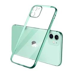 iPhone12ProMax 背面ケース ケース カバー 保護 フチカラー 縁 ゴールドメッキ クリア 透明 カメラレンズカバー シンプル おしゃれ 可愛い ミント