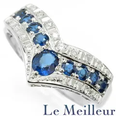 ブルーサファイア 0.94ct ダイヤモンド プラチナ Pt900 リング 指輪 13号 中古 プレラブド 返品OK