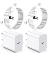 ★iPhone 充電器 純正 PD 20W [2個セット· MFi/PSE認証済み] USB-C 電源アダプター USB C - Lightning ケーブル 2m付きType C スマホ充電器