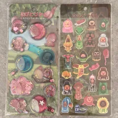こびとづかん　ウォーターシール　ぷっくりシール　2種セット