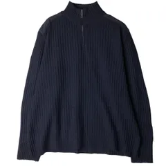 古着 バーバリー Burberry's LONDON チェック柄 リブ編みウールニットハーフジップセーター イタリア製 メンズXXL相当/eaa611694