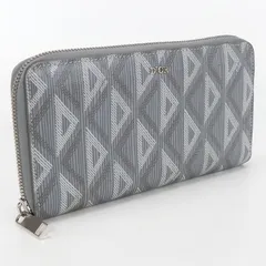 DIOR ディオール ロングジップウォレット CDダイヤモンド 長財布ラウンドファスナー PVC【中古】 メンズ