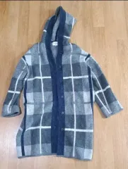 レディース ビーンポールエッシュ CHECKフ—ド cardiagan 95