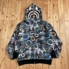BAPE FLORAL camo シャークパーカー Mサイズ shark full zip hoodie a bathing ape エイプ ベイプ アベイシングエイプ 迷彩 atz0