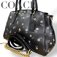 ☆★COACH  コーチ★トートバッグ　ショルダーバッグ　斜め掛け　2way   花柄　ロゴ　チャーム　ブラック　ゴールド金具★♯2167