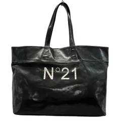 N゜21(ヌメロ ヴェントゥーノ) トートバッグ - 黒×白 レザー
