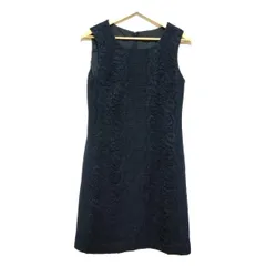 COTOO(コトゥー) ワンピース サイズ40 M レディース - ダークネイビー クルーネック/ノースリーブ/ひざ丈/レース/ラインストーン/ラメ