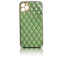 iPhone12 背面ケース ケース カバー 保護 メッキ ゴールド くすみカラー カメラレンズカバー ひし形 ダイヤモンド柄 おしゃれ シンプル 可愛い ミント