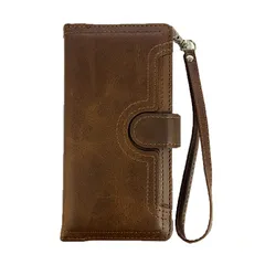 iPhone13 対応 手帳タイプ ケース カバー レザー 合皮 カード収納 ポケット シンプル スタイリッシュ おしゃれ ダークブラウン ip702-313