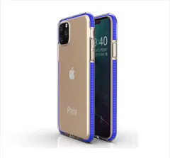 iPhone13Pro 背面タイプ ケース カバー ソフトケース クリアケース シンプル フレームカラー 二重構造 耐衝撃 マイクロドット加工 枠 フチ ブルー