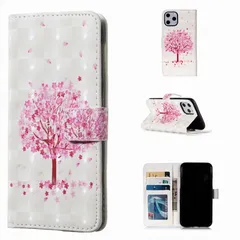 iPhone13Pro 手帳タイプ ケース カバー カバー ホログラム イラスト アート フラワー レザー 合皮 マグネット開閉 カード収納 スタンド ホワイト ピンク