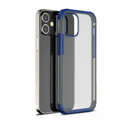 iPhone13ProMax (6.7inch) 背面タイプ ケース カバー クリアケース 透明ケース 半透明 フチカラー シンプル おしゃれ スタイリッシュ ネイビー ブルー