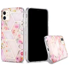 iPhone13ProMax (6.7inch) 背面タイプ ケース カバー ゴールドメッキ 花柄 フラワー 可愛い おしゃれ ピンク