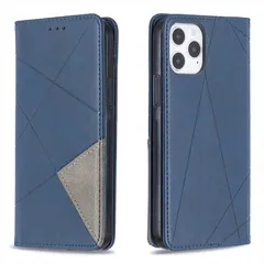 iPhone14 対応 ケース カバー 手帳タイプ 切替デザイン バイカラー レザー 合皮 シンプル カード収納 ポケット スタンド機能 マグネット開閉 ストラップホール付き ネイビー ブルー