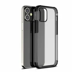 iPhone14 対応 ケース カバー 背面タイプ クリアケース ハーフクリア 半透明 透明 フチ シンプルスタイリッシュ シンプル おしゃれ ブラック