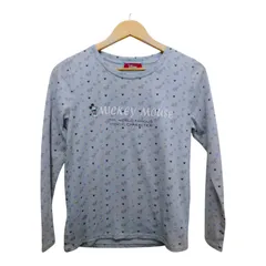 Disney ディズニー ミッキーマウス ロングTシャツ Mサイズ 花柄 水色 かわいい 古着