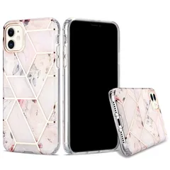 iPhone14Pro 対応 ケース カバー 背面タイプ 花柄 フラワー 大理石風 ボタニカル クリア メッキ かわいい おしゃれ シンプル 淡色 ホワイト ピンク