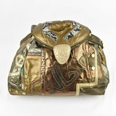 Grenouille ショルダーバック 型押し パッチワーク ゴールド金具 