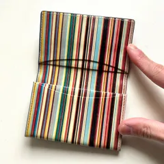 ポールスミス　Paul Smith 名刺入れ　カードケース　マルチストライプ　ブラック