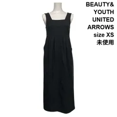 ◆ 未使用 ビューティアンドユース BEAUTY&YOUTH スクエアネックワンピース ロング丈 ノースリーブ グレー XS 5号 レディース S6B017