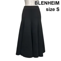 ◇ ブレンヘイム BLENHEIM フレアスカート ロング丈 Aライン ロウエッジ ボトムス 無地 黒 ブラック S 7号 レディース S6B030のサムネイル