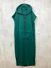 UN3D. アンスリード 定価30800円 ノースリーブパーカ ワンピース size38/緑 ■■◎レディース