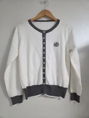未使用新品服 刺繍バイカラー カーディガン