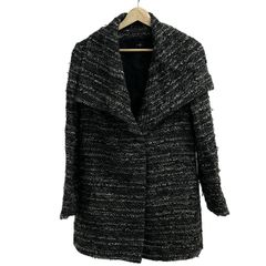 modify(モディファイ) コート サイズ42 L レディース美品 - 黒×ライトグレー 長袖/冬