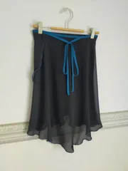 ブラック×ダークブルー　バレエ　巻きスカート