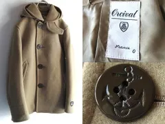美品 ORCIVAL オーシバル 18AW ロゴワッペン フード取外可 チンスト ジーロンラムメルトン シングルジャケット ショートコート 0 ベージュ