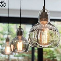 北欧風 ミラーガラス ペンダントライト 30cm スモークグレー 開封のみ