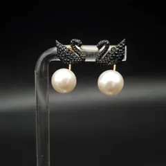 SWAROVSKI スワロフスキー ピアス Iconic Swan スワン クリスタル ラインストーン ジャケット パヴェ フェイクパール 2way 上品 エレガント ギフト プレゼント 贈り物