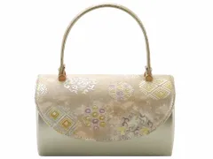 訳あり 礼装用 合皮 きものバッグ 和装バッグ ハンドバッグ ゴールド bb-280-198