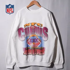 90s USA製 NFL サンフランシスコ 49ers スウェット L ホワイト 1994年製 チャンピオン Champion 優勝記念 スーパーボール SUPER BOWL NFC タルテックス アメフト ヴィンテージ ラグラン 古着 A7050
