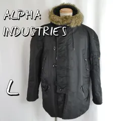【美品】Alpha Industriesアルファ インダストリーズ 90s USA製 ヴィンテージ旧タグ N-3Bミリタリージャケット L 黒ブラック【古着】【中古】【送料無料】