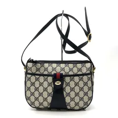 GUCCI オールドグッチ  14 02 032 ショルダーバッグ ヴィンテージ GGスプリームキャンバス ネイビー レディース ファッション