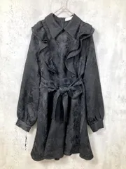 美品 titty＆Co. ティティーアンドコー 定価11000円 ジャガードフリル ワンピース sizeM/黒 ■■レディース