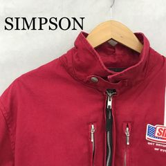美品 SIMPSON ライダースジャケット M 赤 スイングトップ バイクウェア