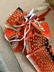 貸衣装処分品　753帯　つけ帯　オレンジ　幅11ｃｍ 長さ7ｃｍ